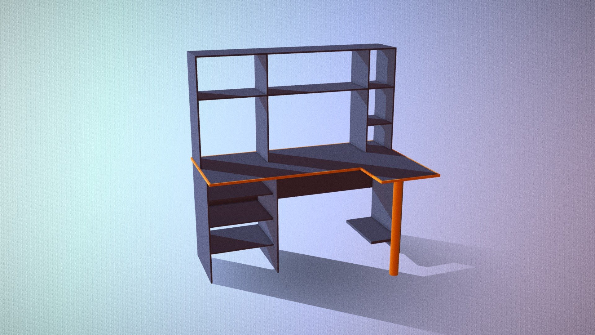 Office table black and orange