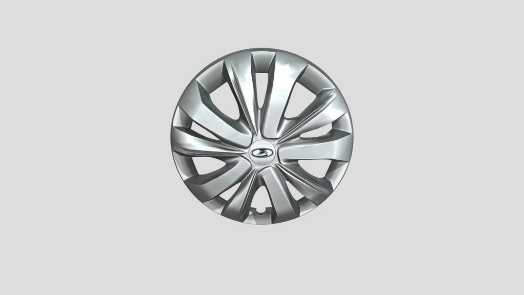 Silver alloy wheel cover with a