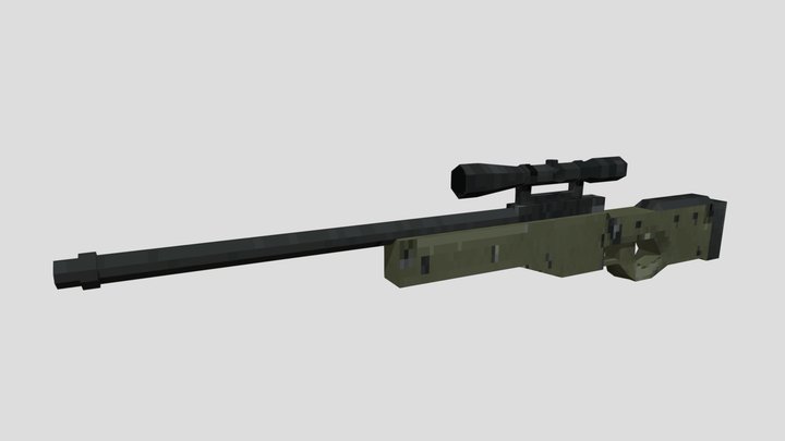 PSX Low-Poly AWP 3D Model