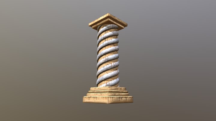 Indian Architecture + Industrial Sci Fi Pillar 3D Model