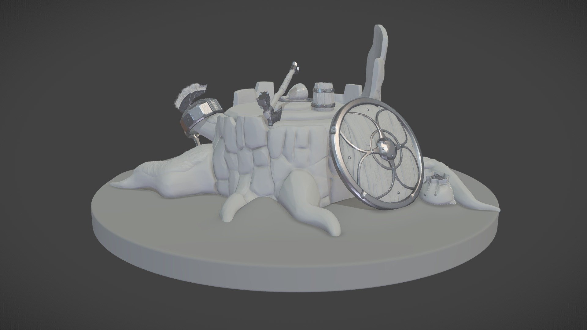 Lunch Time, a digitally sculpted scene