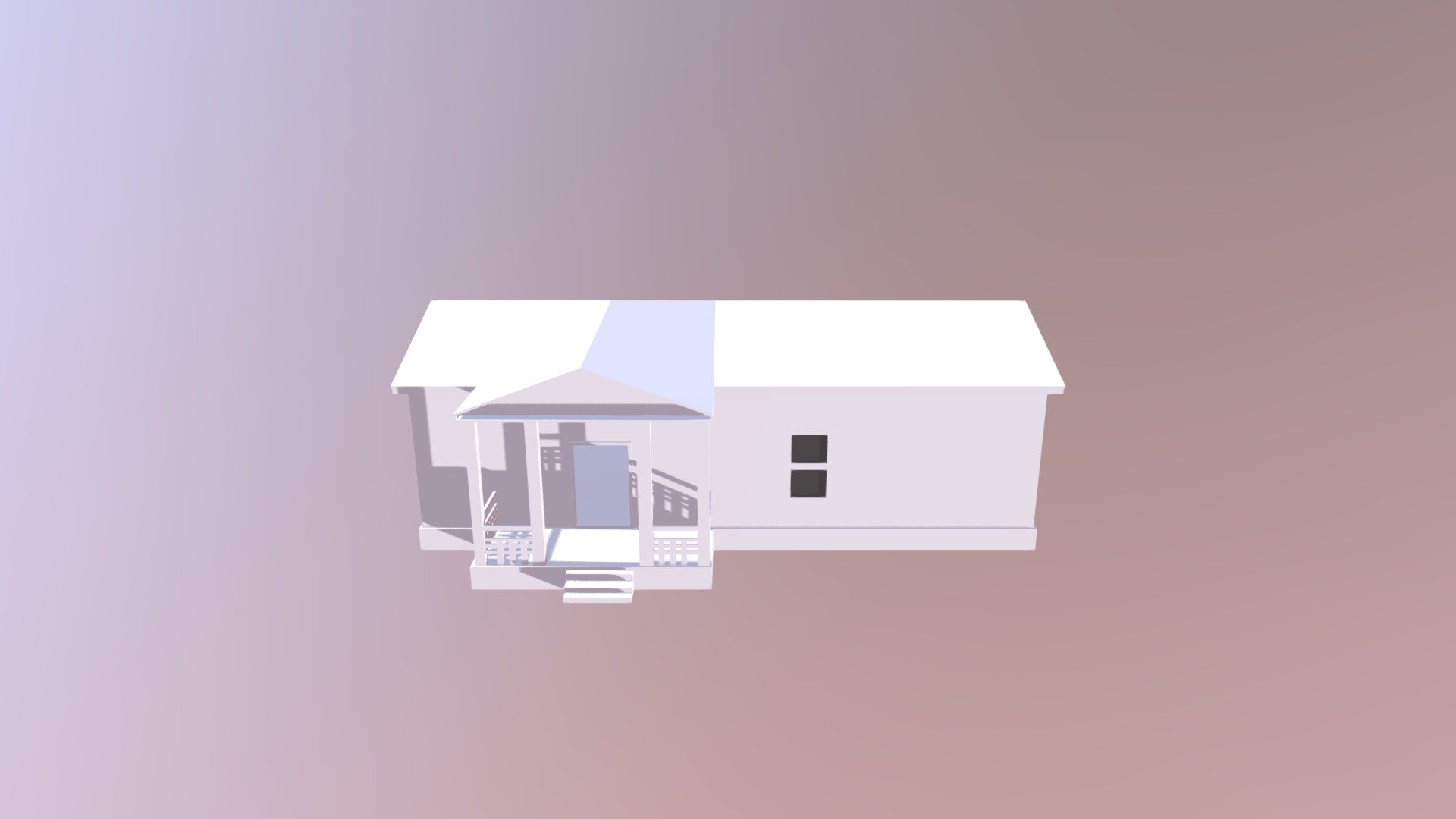 American wooden house Free low-poly 3D model