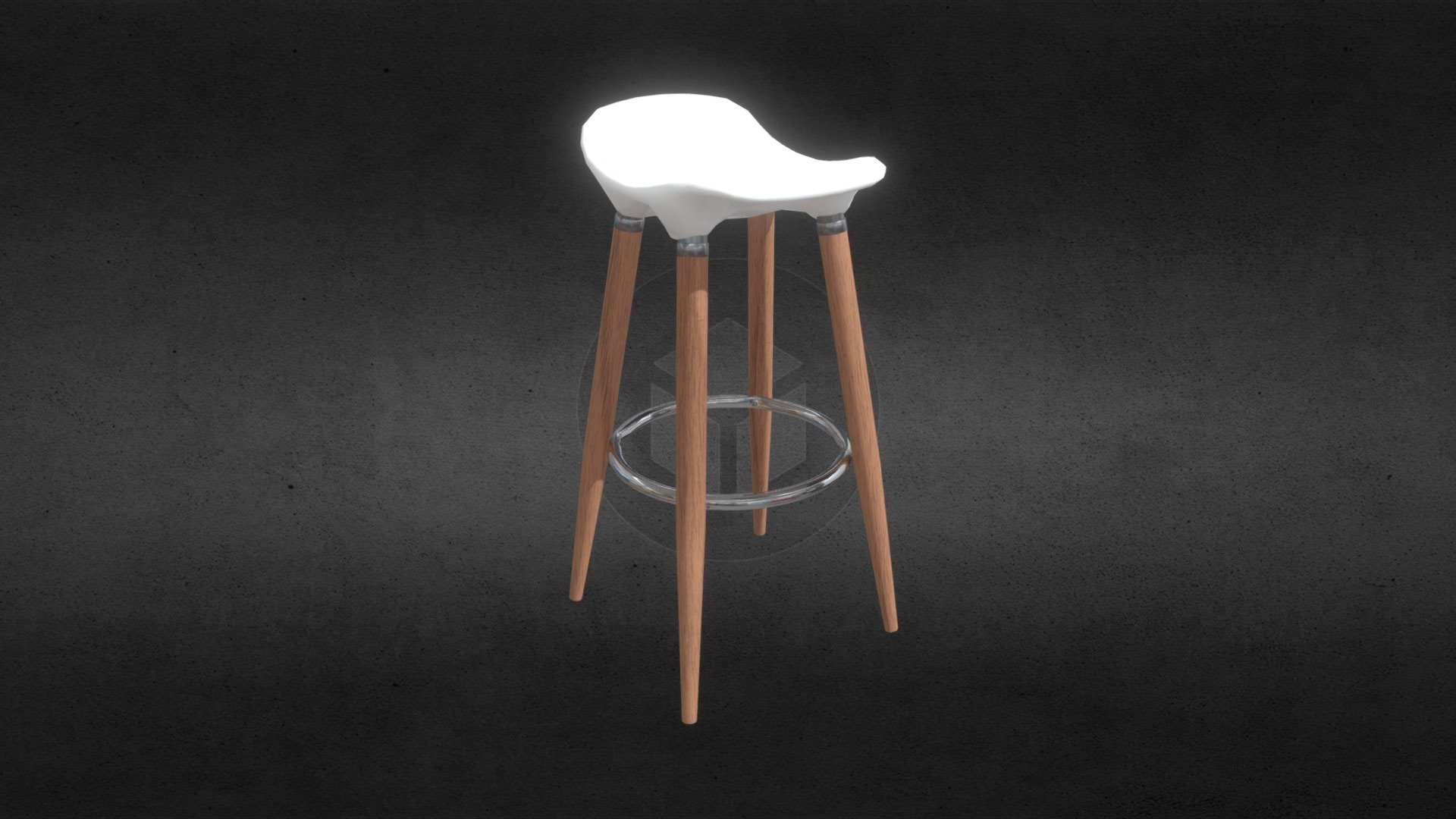 White Wooden Barstool 91029