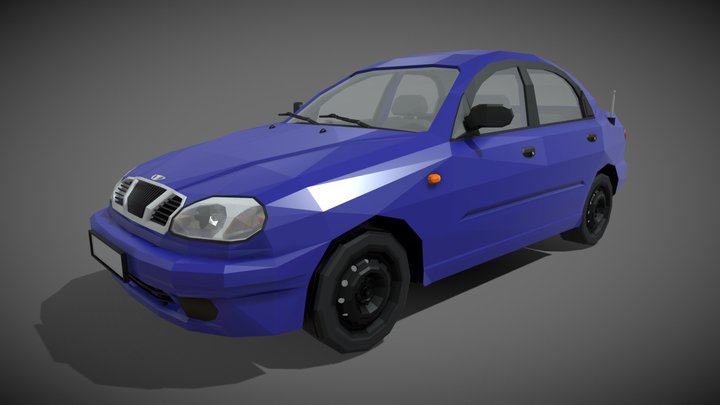 low-poly Daewoo Lanos – Modello 3D gratuito STL