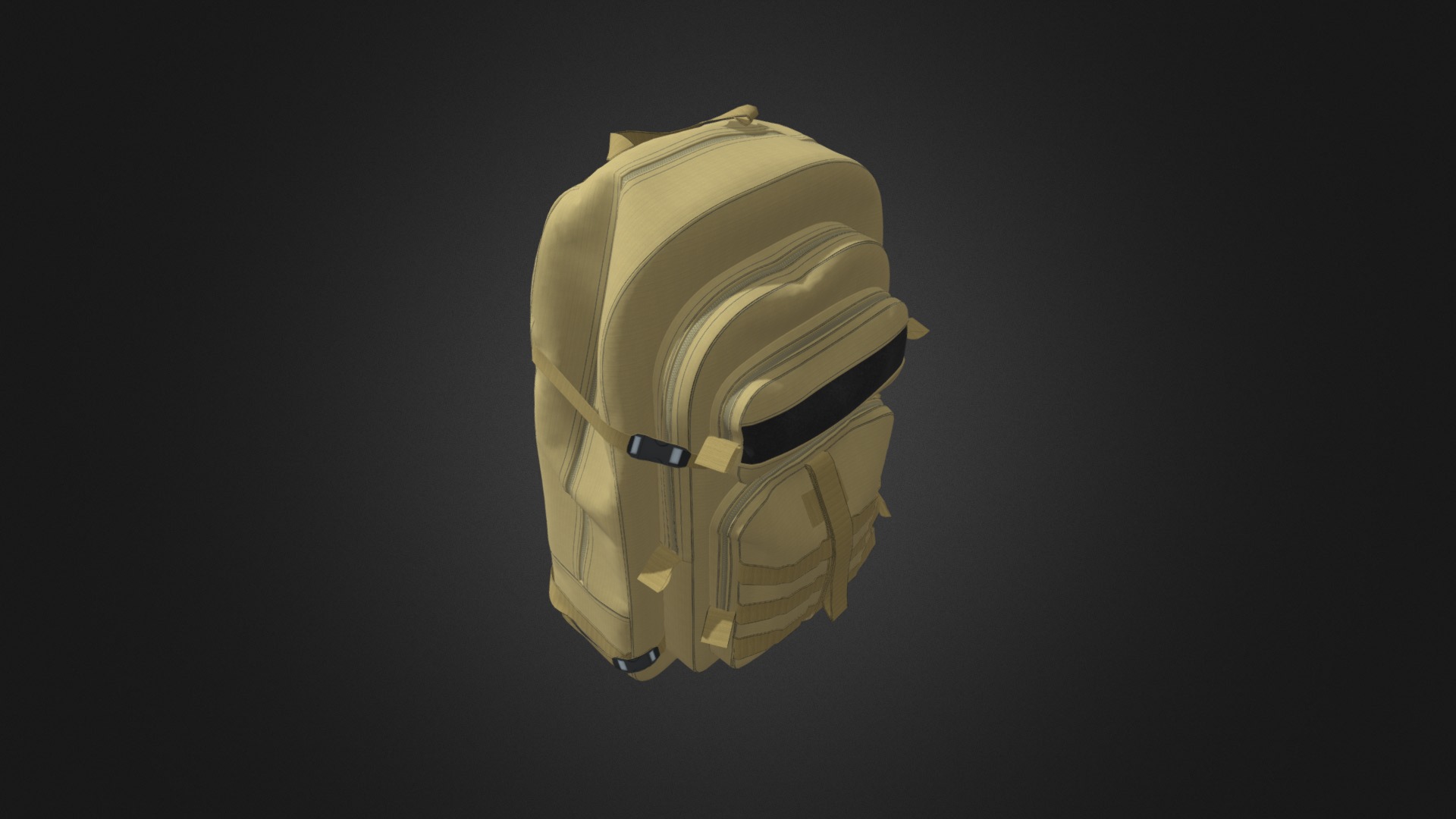 3D model Military backpack (camel) - This is a 3D model of the Military backpack (camel). The 3D model is about a white helmet with a black background.