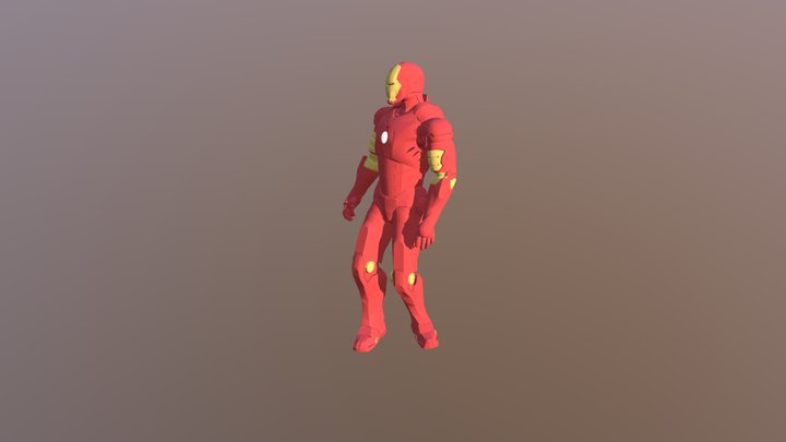 Ironman Anim Looking-around Glossy 3D Model