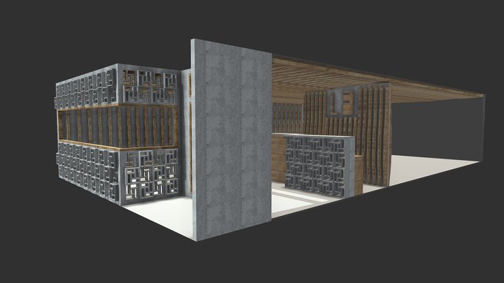 Fachada + Plafón + Front & Back Desk Atelier. 3D Model