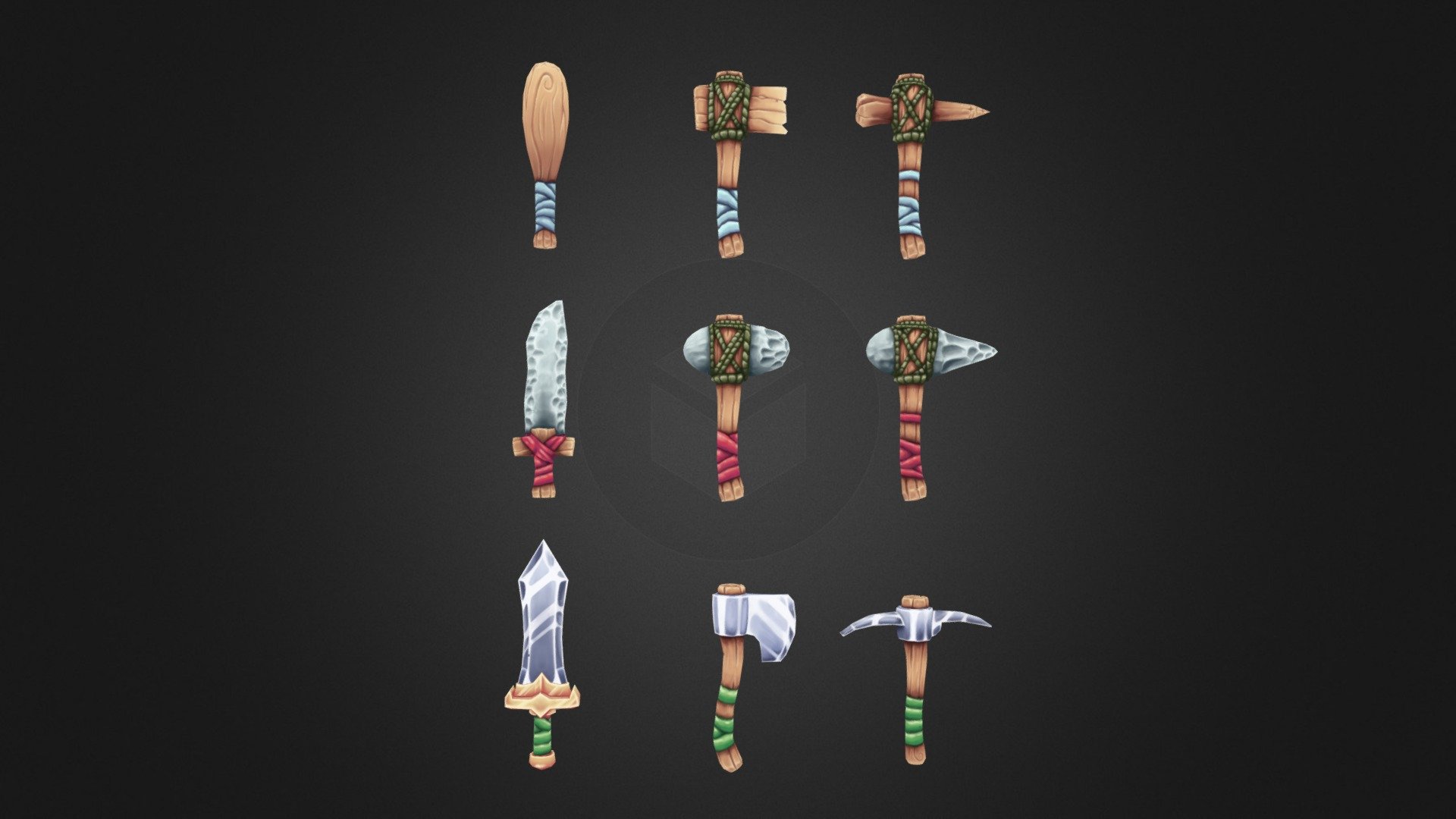 Weapons and Tools 3D model by Derreitius [5380f24] Sketchfab