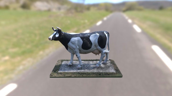 Plastic Cow Statue 3D Model