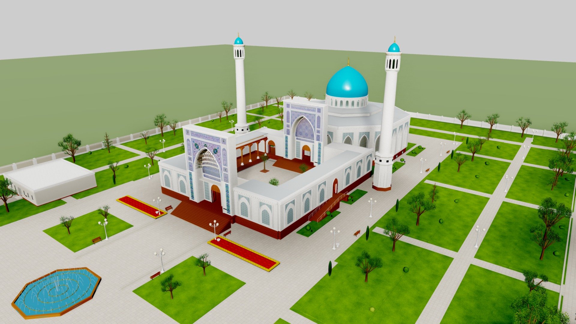 Minor Mosque, Tashkent — Architecture & Interior - 3D model by shams ...