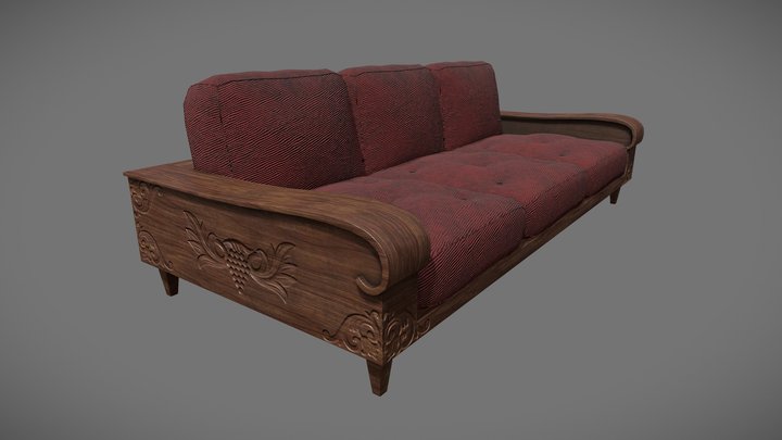 Antique Sofa 3D Model