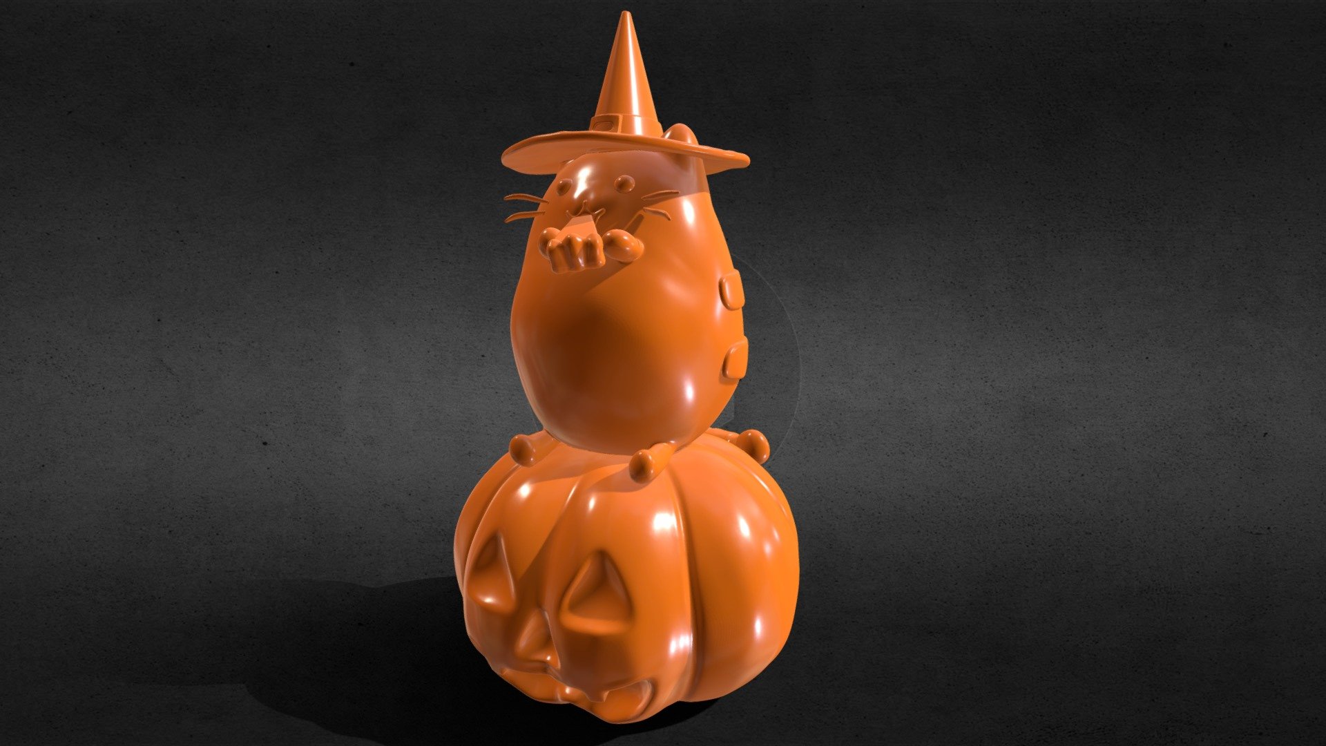 Pusheen eating Pumpkin Pie 3D Sculpt