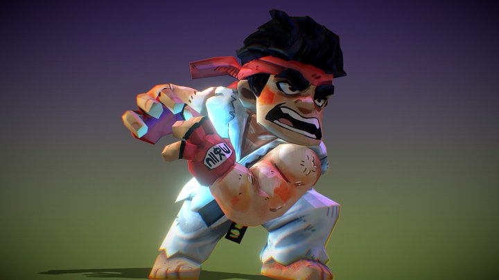 LoPoly Ryu 3D Model