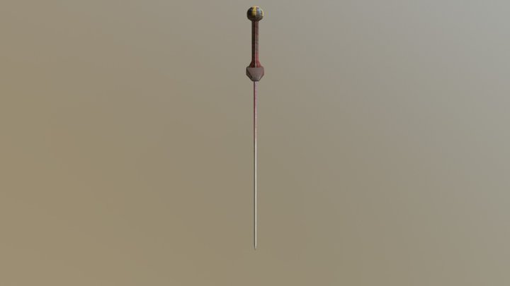 One Mat Sword Scaled 3D Model