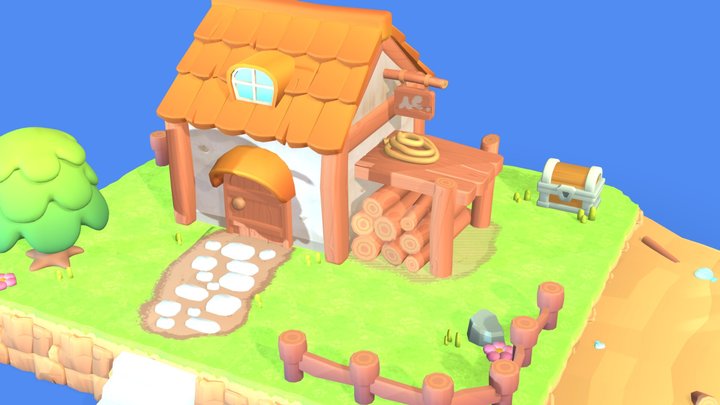 beach cabin 3D Model