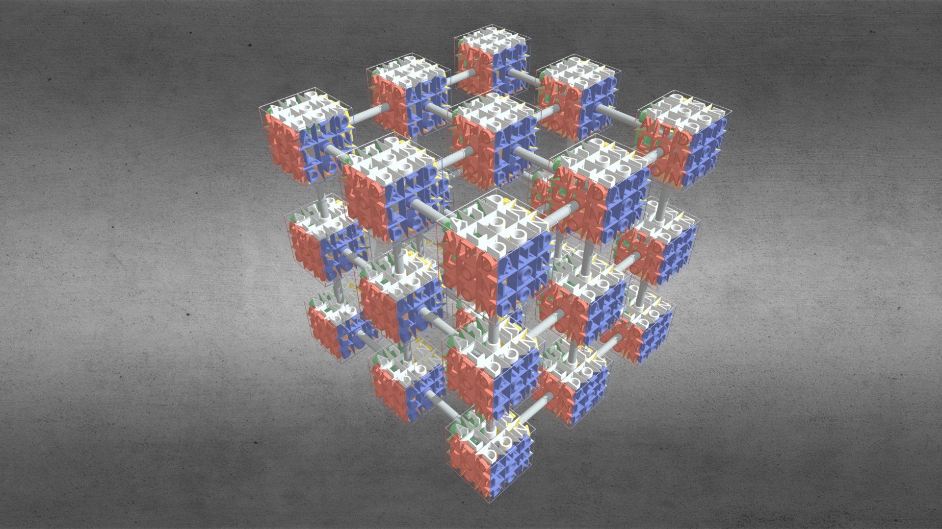 ATD Rubik's Cube Building Blocks No.1 Download Free 3D model by ATD