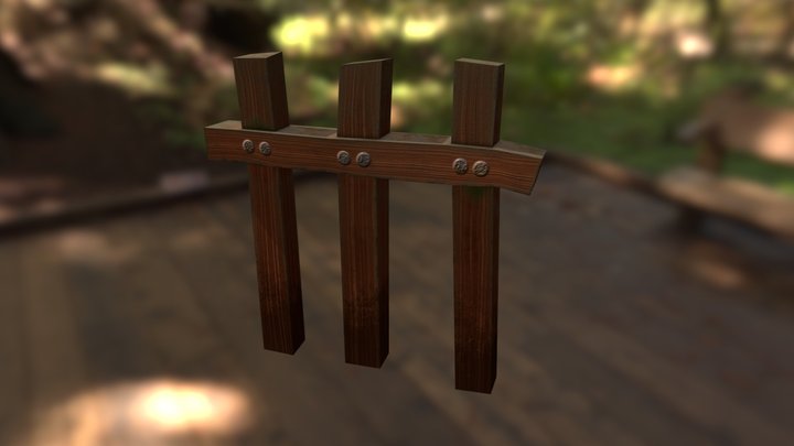 Old Fence - Low Poly 3D Model