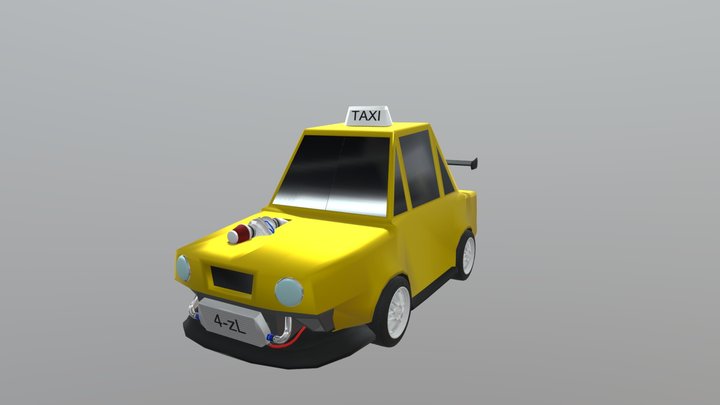 Stanced Drift Taxi 3D Model