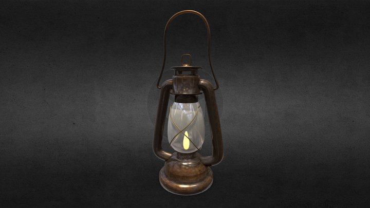 Old kerosene lantern low-poly 3D Model in Lamp 3DExport