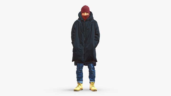 Man in winter clothes 0118 3D Model