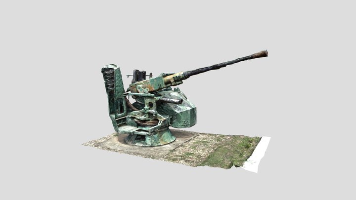 Old Naval Gun RAW 3D Model