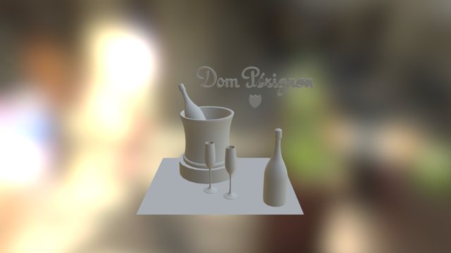 Champagne Dom Perignon 3D model