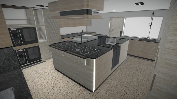 Crew Galley 140m 3D Model