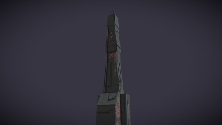 Cyberpunk skyscraper 3D Model