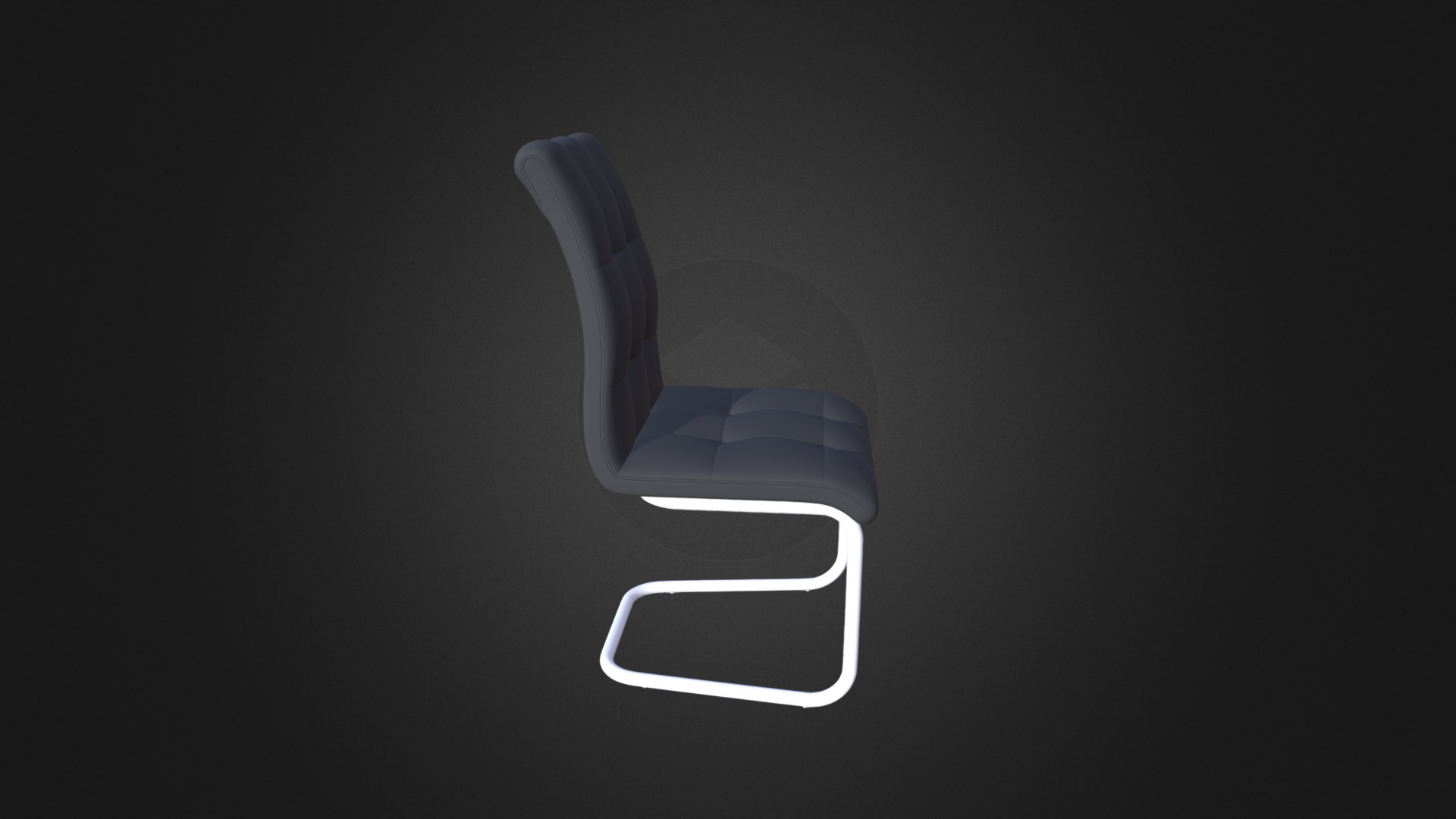 3D model Leather Chair - This is a 3D model of the Leather Chair. The 3D model is about a silver logo with a black background.
