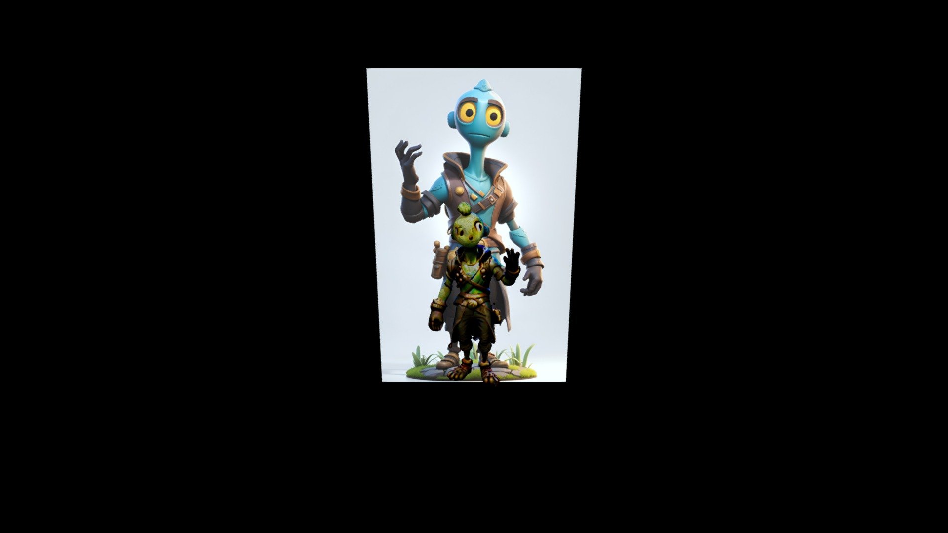 a close up of a toy figure of a blue alien, in t - Download Free 3D ...
