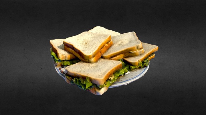 bread sandwiches food picnic 3D Model