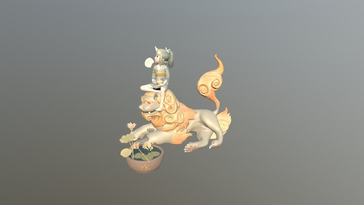 Komainu and Oni 3D Model