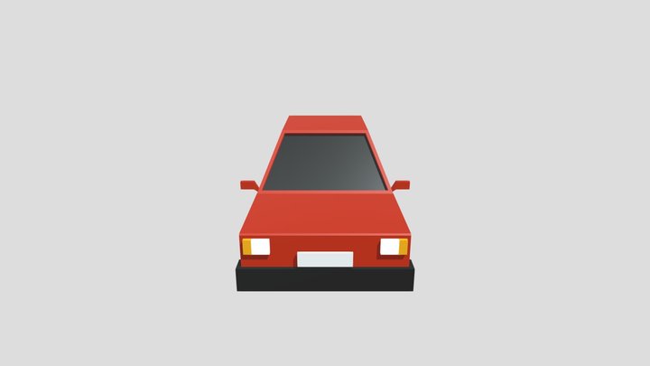 Low Poly Cartoon Car 3D Model