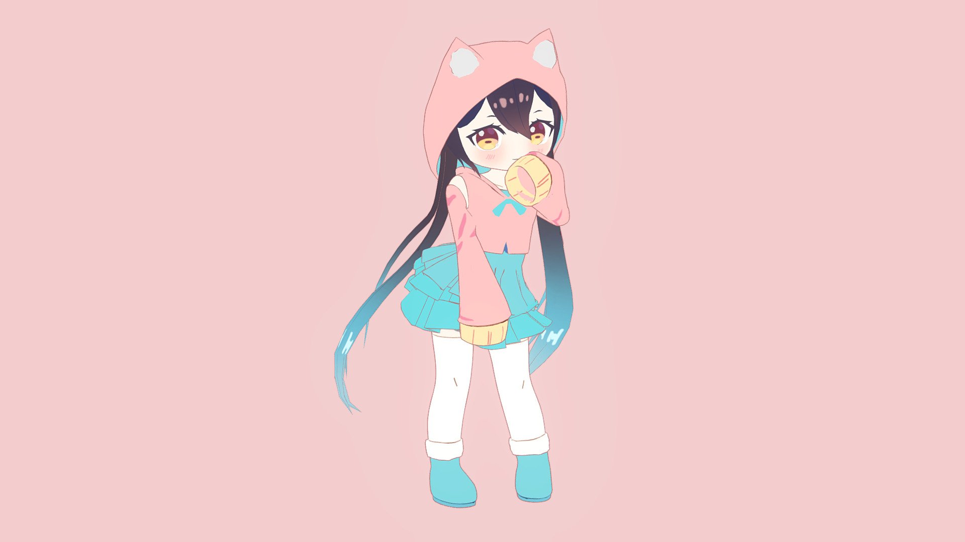 Chibi catgirl - Download Free 3D model by DarienToad [539a6c0] - Sketchfab
