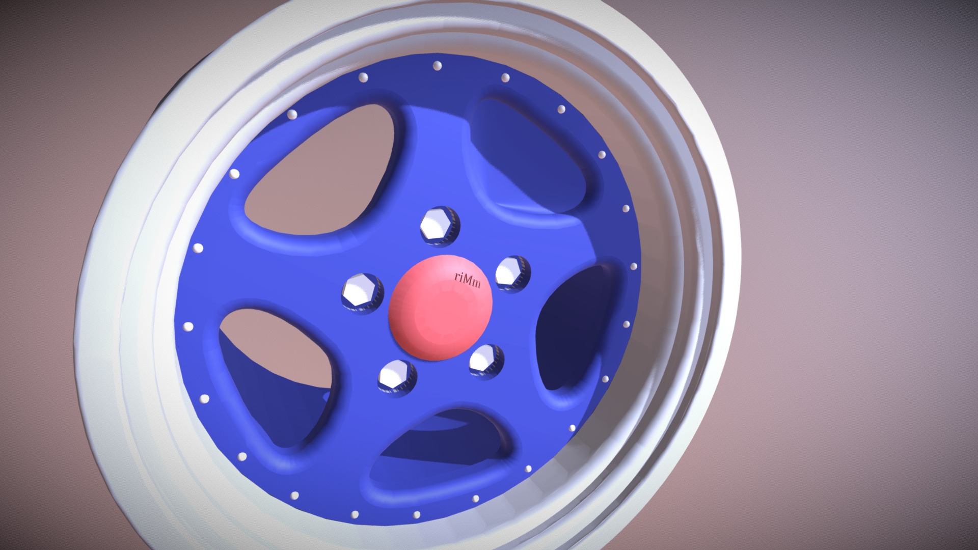 3D model Car Wheel / Wheels / Racing - This is a 3D model of the Car Wheel / Wheels / Racing. The 3D model is about a blue and white circular object.