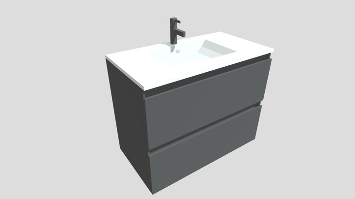 Black Vanity for Bathroom 3D Model