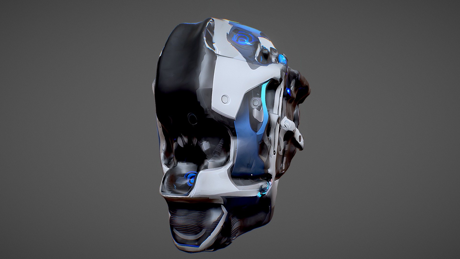 Beautiful futuristic robot head - Download Free 3D model by Verticle ...