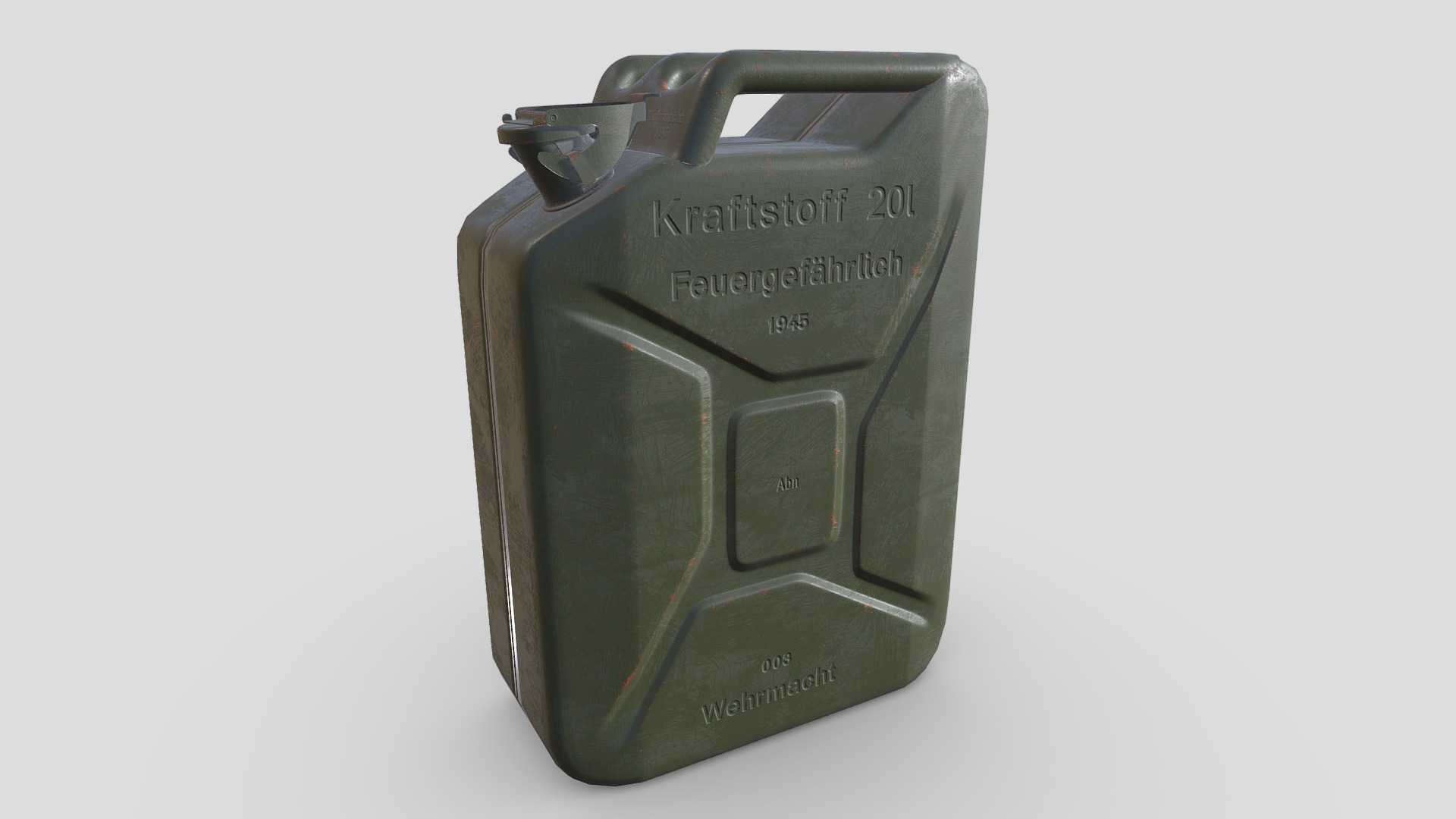 3D model Canister 20L Wehrmachtskanister. - This is a 3D model of the Canister 20L Wehrmachtskanister.. The 3D model is about a silver and black watch.