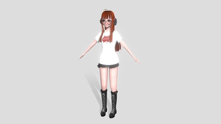Futaba Sakura 3D Model Textured 3D Model