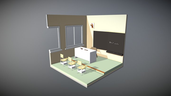 Sala de aula do Donkey Kong 3D Model