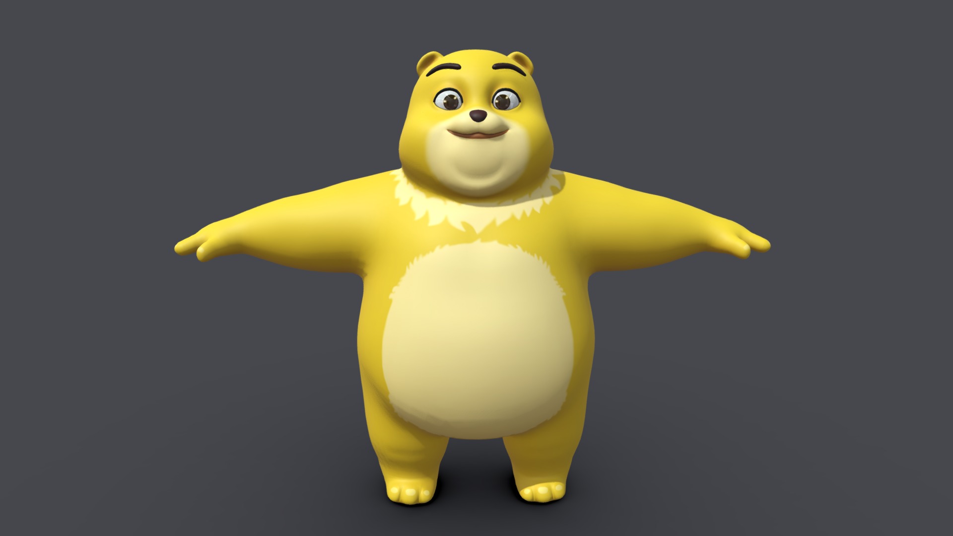 3D model Asset – Cartoons – Character – Bear Yellow – Rig - This is a 3D model of the Asset - Cartoons - Character - Bear Yellow - Rig. The 3D model is about a yellow toy figure.