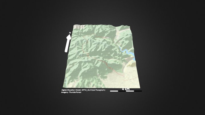 云台古道_等高地图 – Free 3D Model STL