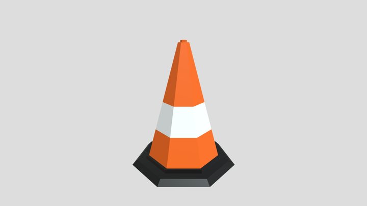 Low Poly Traffic Cone 3D Model