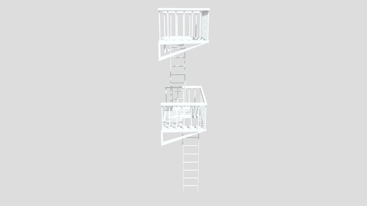 Fire Escape Balcony 3D Model
