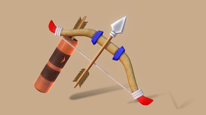 Bow & Quiver 3D Model