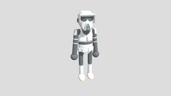 Cartoon style Scout Trooper 3D Model
