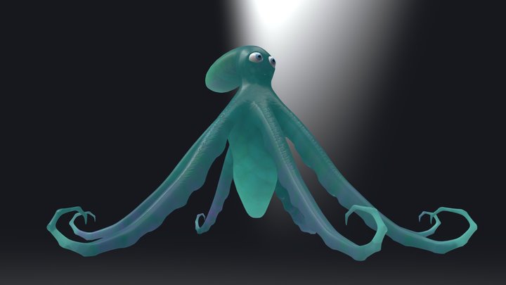 Cartoon Squid 3D Model