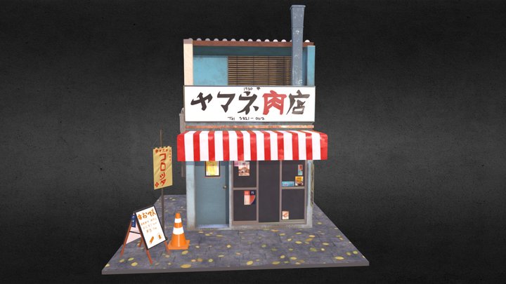Japanese Store Front 3D Model