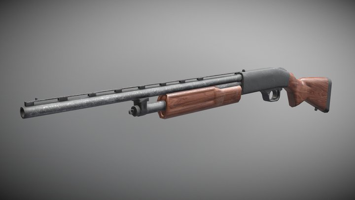 Mossberg 500 Low Poly – Modelo 3D gratuito STL