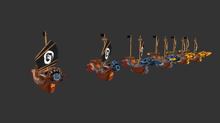 Dragon Ship 3D Model